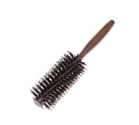 Mikikit Brosse Ronde Bois Poils de Sanglier pour Brushing Bouclés Ondulés Manche Ergonomique pour Coiffage et Séchage