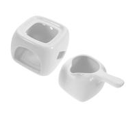 Mikikit Brûleur de Bougie aux Huiles Essentielles en Céramique Blanc, Diffuseur D’arômes pour Spa et Aromathérapie, Chauffe-huiles Essentielles pour Relaxation et Ambiance Zen