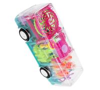 Mikikit Bus Électrique Transparent avec Mécanisme Lumineux et Musique, Modèle Garçon et Filles 845 sans Pile, Éducatif pour Tout-Petits, Jouets de Bus Lumineux Adaptés aux Garçon et