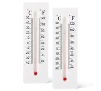 Mikikit Cache Clef Rangement Secret Thermomètre Décoratif Exterieur en Plastique Blanc Lot de 2 pour Clés et Pièces pour Usage Extérieur