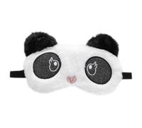 Mikikit Cache-œil de Sommeil en Peluche Noir Forme Panda Adorable pour Garçon et Filles, Soulage la Pression Oculaire Fatigue, pour Dormir en Train