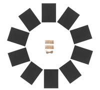 Mikikit Cadre Photo en Carton Noir Suspendu avec Corde en Jute et Clips, Forme Rectangulaire Minimaliste, Maintien Sécurisé des Photos pour Décorations d'anniversaire
