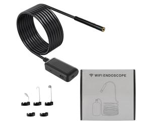 Mikikit Caméra Endoscopique D'inspection Caméra Endoscope 1920p 500w Wifi Étanche Ip67 6 Led, Batterie Intégrée, Câble 2m, Noir, pour Téléphone