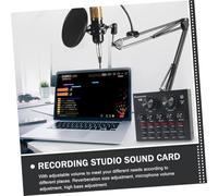 Mikikit Carte Professionnelle avec Micro Condensateur pour Live Streaming Effets Sonores Réglables Compatible Téléphones et PC Contrôle Automatique du Volume Accompagnement