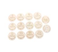 Mikikit Cartes de Croissance en Bois Grossesse 12 Mois pour -né Accessoires Photo Suivi Bébé Souvenirs Présent Futur Maman 12 Pièces en Bois Naturel