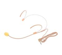 Mikikit Casque Micro Portable pour Entraîneur Microphone à Condensateur Supra-auriculaire, Confortable et Léger en Plastique Beige, pour Performances en Direct et Conférences