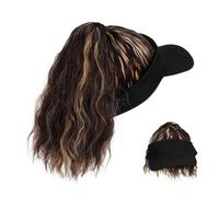 Mikikit Casquette De Baseball Perruques Synthétiques Casquette De Baseball Avec Extensions De Cheveux Chapeau D'Extérieur Perruque Extension De Cheveux Queue De Cheval