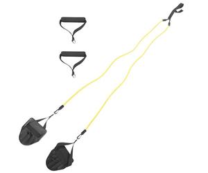 Mikikit Ceinture de Natation Élastique Poignée et Paquet de Rangement pour Entraînement à Domicile et Piscine Extérieure Ensemble pour Adultes