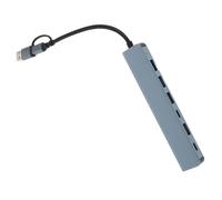 Mikikit Centre à Vitesse Concentrateur USB pour Ordinateur Portable Hub D'extension USB pour Ordinateur Portable Prolongateur De Bureau Alliage D'aluminium Gris