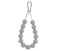 Mikikit Chaîne De Perles pour Mât De Drapeau Accessoires De Mât De Drapeau Anneaux De Mât De Drapeau Pièces De Mât De Drapeau Fileuses De Mâts De Drapeau Anneau De Mât De Drapeau PVC Gris