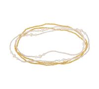 Mikikit Chaîne De Taille Créative En Perles Élastiques Dorée Et Argentée, Set De 2, Unisexe, Décoration Corps Pour Robe Et Bikini, Bijoux De Corps Et Ajustables, Été, Bal, Fête, Mariage