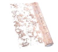 Mikikit Chemin de Table Organza Pailleté Argenté Décoration pour Mariage Anniversaire Noël Événements Spéciaux