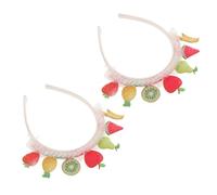 Mikikit Children's Fruit Sequin Headband Summer Hair Accessories Fun Tropical Party Boppers For Festive Beach Hairbands