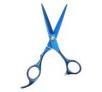 Mikikit Ciseaux de Coiffure Acier Inoxydable Bleu Ciseaux à Cheveux Professionnels pour Salon Coupe Précise et Désépaissir Adaptés à Frange et Variétés de Cheveux
