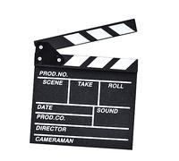 Mikikit Clap en Bois Foncé pour Réalisateur de Film, Accessoire de Clapboard Professionnel Écriture Claire et Facile à Lire, pour Photographie et Décoration