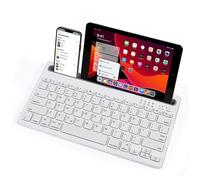 Mikikit Clavier sans Fil Silencieux Rechargeable 230mah en Abs et Fer pour Téléphone Mobile et Tablette Multi-appareils Ergonomique Léger
