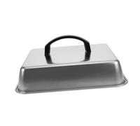 Mikikit Cloche Rectangulaire Métallique pour Barbecue et Cuisson Vapeur, 26x20x5 Cm, Couverture Anti-éclaboussures D’Huile, Accessoire la Cuisine Polyvalent pour Fondre Fromage et Griller