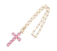 Mikikit Collier avec Pendentif Croix Chaîne Minimaliste pour Hommes Style Hip Hop Accessoire pour Chrétiens et Fêtes
