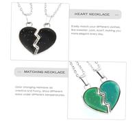Mikikit Collier Cœur Changeant de Couleur avec Pendentif Dange Sensoriel de Température pour Couple Élégant pour Femmes et Hommes
