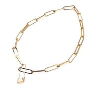 Mikikit Collier Femme Chaîne Dorée avec Pendentif Cadenas Rétro Élégant et Créatif pour Style Vintage Chic