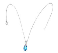 Mikikit Collier Femme Forme De Goutte Eau Bleu Ciel Chaîne Élégante Alliage Plaqué or Rose Bijoux Pour Femme Sans Nickel Ni Plomb