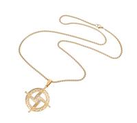 Mikikit Collier Pendentif Croix Sainte Brigitte en Métal Doré Collier de Prière Catholique pour Homme Ras-de-Cou Léger Unisexe Bijou Religieux Symbole de Foi pour Célébrations