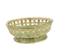 Mikikit Corbeille à Tressée en Naturel pour Usage Quotidien, Rond à Pied Haut, Petit Format, Égouttant et Aéré, Rangement de Table et Décoration Extérieure