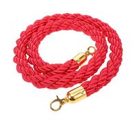 Mikikit Corde Barrière Rouge Naturel avec Mousquetons Lanière pour Poteaux de Contrôle de Foule Installation Facile pour Hôtels Centres Commerciaux et Événements