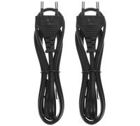 Mikikit Cordon d'alimentation 2 Fils 1,5 M Lot de 2, Câbles Électriques Noirs Fins, Adaptés pour Appareils Basse Puissance et Caméras Domestiques