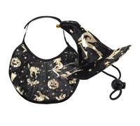 Mikikit Costume Halloween pour Chat et Petit Chien Cape de Peluche Noire, Chapeau de Sorcier, Tour de Cou Ajustable, Facile à Enfiler pour Fête et Cosplay