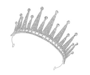 Mikikit Couronne de Mariage Diadème Confortable et Ajusté en Alliage de Zinc avec Cristaux Argentés pour Femmes, pour Église et Anniversaires