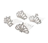 Mikikit Couronne Peigne pour Fille 4Pcs Mini-Diadèmes en Décoratifs Accessoire de Fête