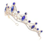 Mikikit Couronnes Mariée Diadèmes Or Cristal Accessoire Coiffure Mariage Léger pour Femmes et Jeunes Filles