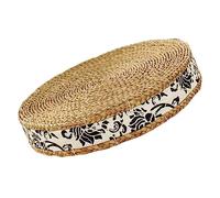 Mikikit Coussin de Yoga Rond en Tissu Naturel pour Contemplation Assise Épaisse, Coussin D'assise de Sol Simple et Décoratif pour Chambre ou Temple Bouddhiste