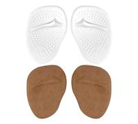 Mikikit Coussinet Avant-pied Épaissi en Silicone Antidérapant, Lot 2 Paires, Semelle Intermédiaire Talons Hauts Peau et Blanc, Soulagement Confort Quotidien, Compatible Insert Chaussures Femmes