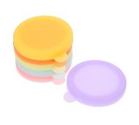 Mikikit Couvercles Yaourt et Faciles à Nettoyer en Silicone Alimentaire Lot de 6 Extensible Anti-éclaboussures Couleur Aléatoire pour Pots de Yaourts et Coupelles à Sauce