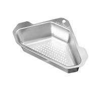 Mikikit Crépine d'Angle Triangulaire en Acier Inoxydable 304 Égouttoir Cuisine Multifonction Porte-Éponge Intégré Rangement Pratique pour Évier Solide et Facile à Nettoyer Usage