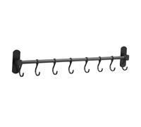 Mikikit Crochet Suspendre sans Perçage en Aluminium Cuisine, Support Mural Facile à Installer 8 Crochets, pour Organiser les Ustensiles Cuisine