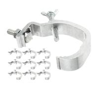 Mikikit Crochets en Aluminium Argenté et Haute Capacité de Charge Lot de 10 Pince en C, Installation Facile pour Éclairage de Scène pour Projecteurs Dj et Effets Lumineux