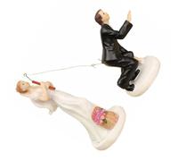 Mikikit Décoration de Mariage Européenne Sculptée pour Mariée et Marié Statue en Plastique Délicate Accessoire Décoratif Festif pour Salle de Réception Ornement Couple Exclusif