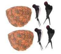 Mikikit Décoration de Nid D'oiseau Factice Nid D'hirondelle 2 Lots