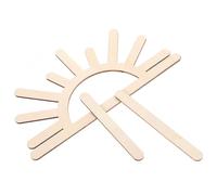 Mikikit Décoration Murale en Bois Beige Forme Soleil pour Maison et Bureau Résistance à L'usure, Style Rustique et Vintage Steampunk pour Chambre D'garçon et Filles