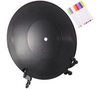 Mikikit Décoration Murale Vintage DIY en Plastique Noir sans Bavures pour Chambre Garçon et Filles Disque Vinyle Décoratif Original et Simple