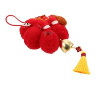 Mikikit Décoration Suspendue Nouvel an Chinois 1 Pièce Pendentif Cheval Rouge Pompon en Tissu Résistant pour Photo Studio, Arbre à Argenté Feng Shui, Fête du Printemps, Ambiance Festive