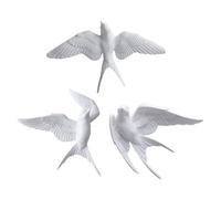 Mikikit Décorations Murales D'oiseaux 3d Lot de 3 en Résine Installation Rapide pour Salon et Entrée Ornements Muraux Nordiques Créatifs