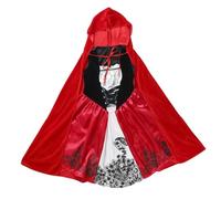 Mikikit Déguisement Petit Chaperon Rouge Garçon et Filles Taille S Cape Rouge Classique Costume Halloween Fille Vêtements de Bal Masqué pour Spectacle et Cosplay