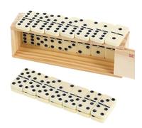 Mikikit Domino Classique en 4,8 Cm pour Adultes et Famille, Jeu de Société Interactif Convivial, pour Soirées, Fêtes et Voyages - Coffret Complet pour Divertissement Collectif