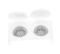 Mikikit Double Godet Plat à Ongles avec Couvercle, , Design Double Trou, pour Nettoyage Pinceaux Manucure, Usage Professionnel et Amateur, Compatible Monomère et Vernis à Ongles, Nail Art