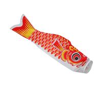 Mikikit Drapeau Japonerie de Carpe Koinobori 100 CM Rouge en Tissu Résistant à la Décoloration Banderole Décorative pour Jardin et Terrasse Manche à Air Suspendue pour Décoration