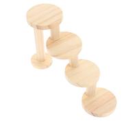 Mikikit Échelle Décorative Bois pour Hamster Jouet à Quatre Niveaux pour Chinchilla Accessoires Naturels pour Petit Animal